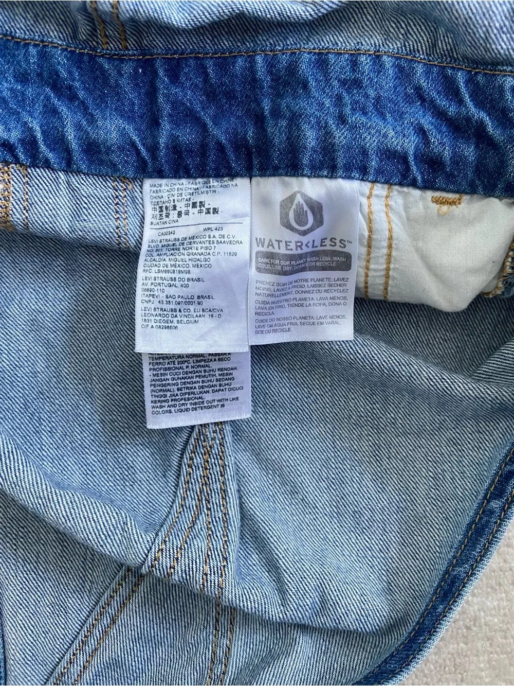 Levi's Light Blue Distressed Denim Overalls - Women's